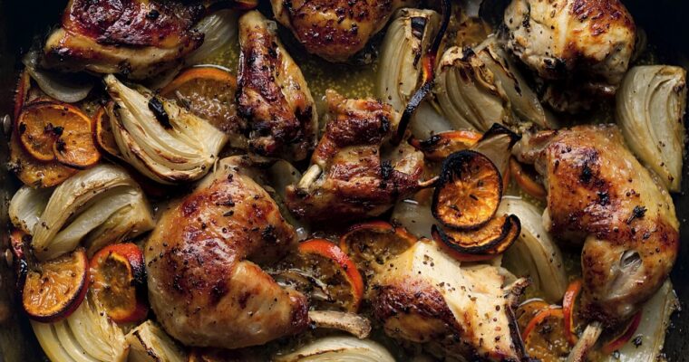 Poulet rôti aux clémentines et à l’arak