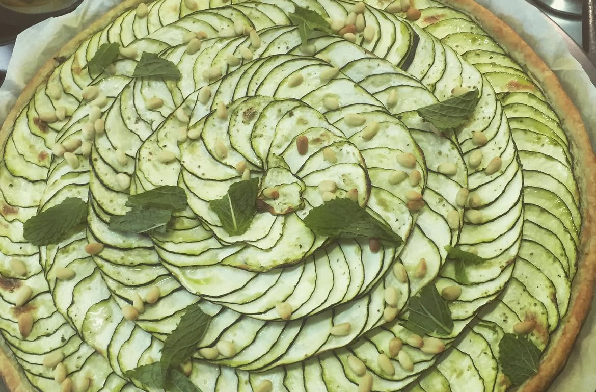 Tarte fine aux courgettes
