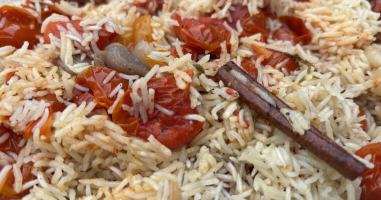 Riz au four aux tomates confites et à l’ail